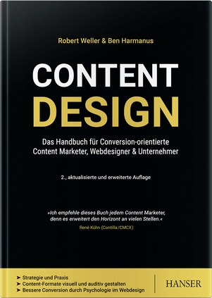 Cover of Content Design, second edition, by Robert Weller and Ben Harmanus (Hanser)